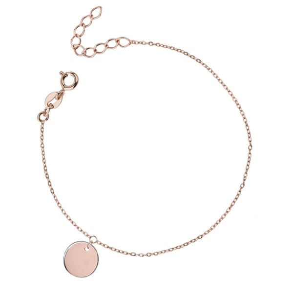 Stříbrný náramek s medailonkem - plátovaný 24K Rose gold 