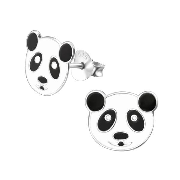 Panda - Stříbrné puzetové náušnice pro děti