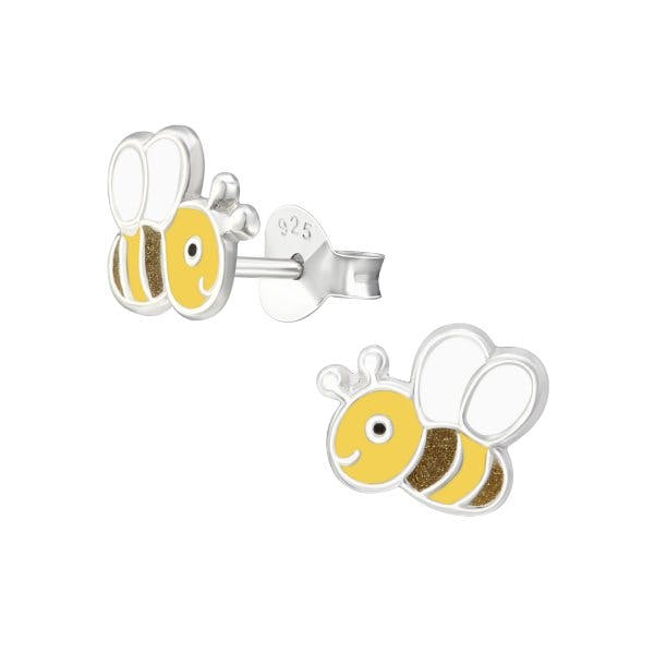 Včelka - Stříbrné náušnice pro děti