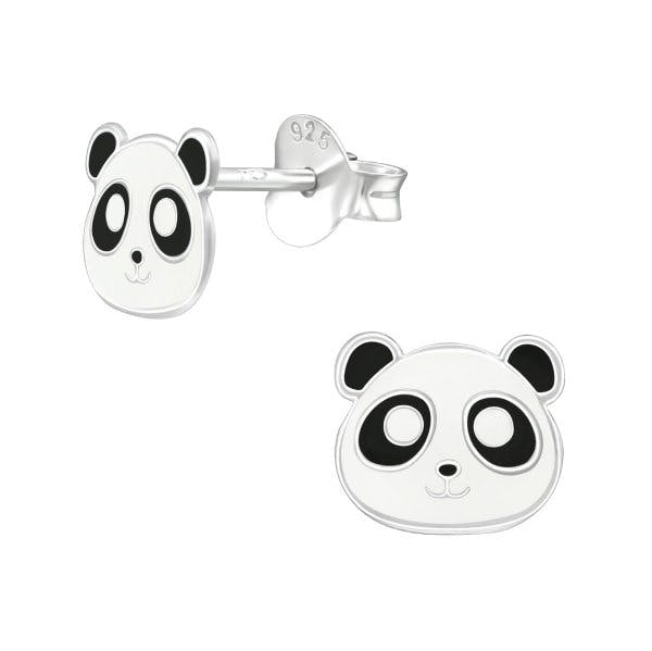Panda - Stříbrné puzetové náušnice pro děti