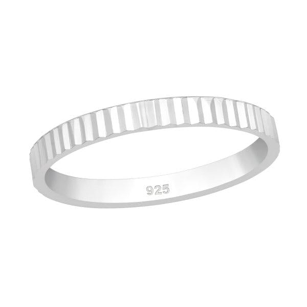 Stříbrný prsten - vzorkovaný