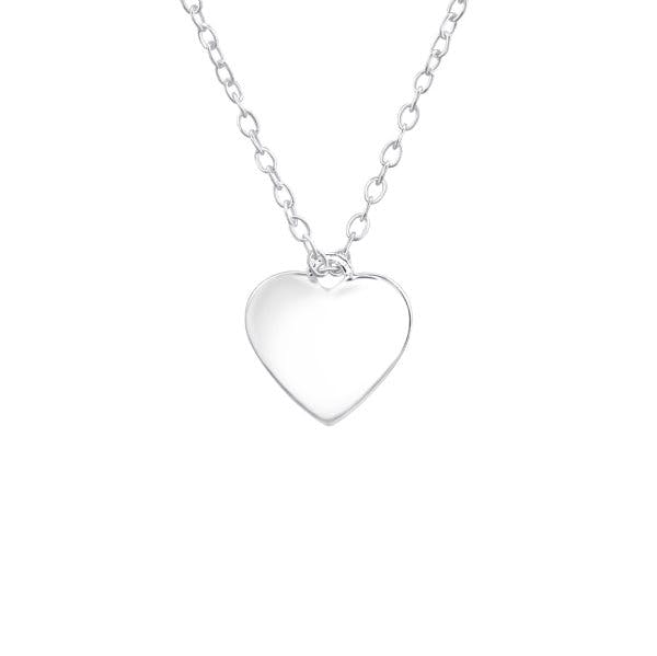 Stříbrný náhrdelník Hladké srdce