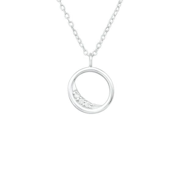 Stříbrný náhrdelník Krystal moon