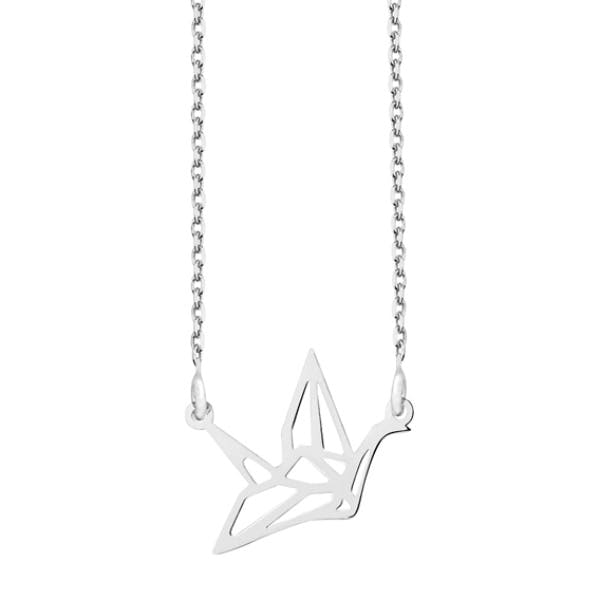 Stříbrný náhrdelník Origami jeřáb